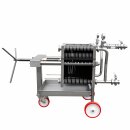 Schichtenfilter: Weinfilter-Maschine  Fischer, inkl. 11 Filterplatten  40 x 40, für max. 20 Schichten, ohne Pumpe, Edelstahl-Gehäuse, fahrbar, made in EU (versandkostenfrei)*