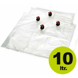 Bag-in-Box: 10l Beutel  mit VITOP Verschluss  mittig