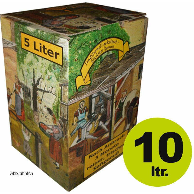  (ab 1,02 EUR - STAFFELPREISE BEACHTEN!) Bag in Box: Karton, Motiv "Alte Wein-Presse" 10 Liter  ohne Beutel