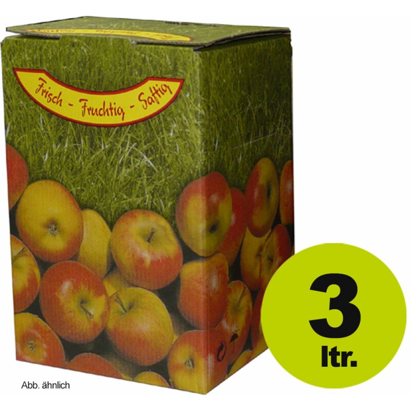  (ab 0,79 EUR - STAFFELPREISE BEACHTEN!) Bag in Box Karton: Motiv "Apfel", Saftkarton 3 Liter