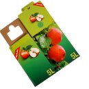 (STAFFELPREISE BEACHTEN!) Neues Motiv 2025 - Bag in Box Apefelsaft:  Karton, Motiv "Apfel", Saftkarton 5 Liter