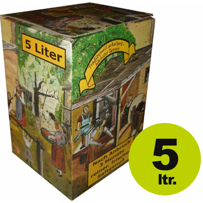  Bag in Box: Karton, Motiv "Alte Wein-Presse" 5 Liter
