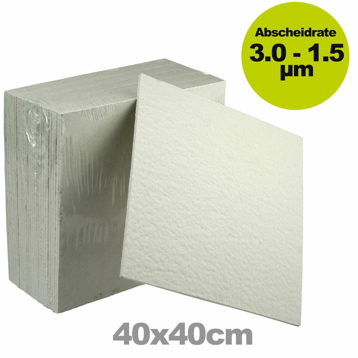 146970  Weinfilter: Filtrox  Tiefenfilterschichten  3.0 - 1.5µm Vorfilter-Schicht 40x40cm AF 70/71 zur Feinfiltration von Wein, Filterschichten Packung mit 25 Stück,  hergestellt in der Schweiz 	 
		 (Filtrox Filterschicht 40 x 40)  
	