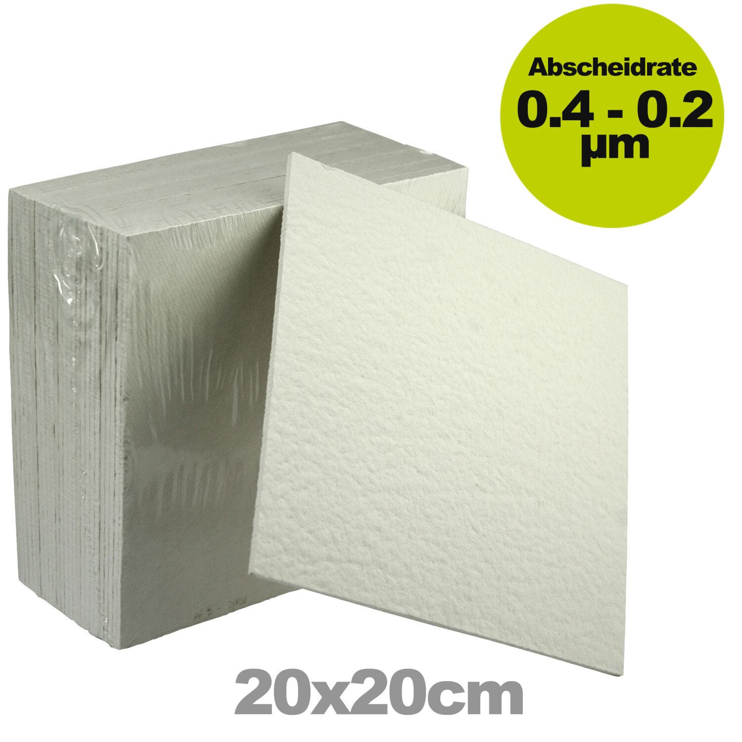 147026 /  Weinfilter: Filtrox Tiefenfilterschichten 0.4 - 0.2µm Filter-Schicht AF 140 (20 x 20cm) zur Sterililtration - Abfüllfiltration gefährdeter Weine, Filterschichten Packung mit 25 Stück, hergestellt in der Schweiz