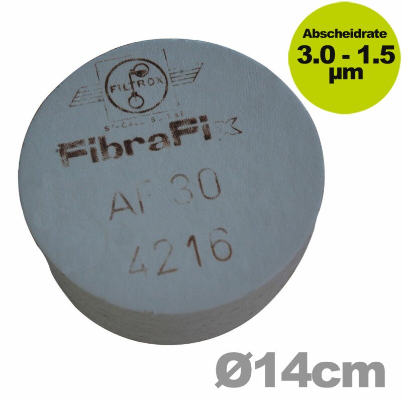  Weinfilter: Filtrox 3.0 -  1.5µm Rundfilterschicht AF 70  140 mm Vorfilter zur Feinfiltration von Wein  (Filterschichten Packung mit 25 Stück)