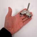 NEU - MODELL 2026: Hahn / Auslaufhahn Fass: Edelstahl-Auslaufhahn 3/4" AG mit Auslaufbogen, lebensmittelecht / Ersatzteil / Zubehör