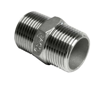 Doppelnippel 11/4 Zoll Edelstahl,  Doppelmuffe AG