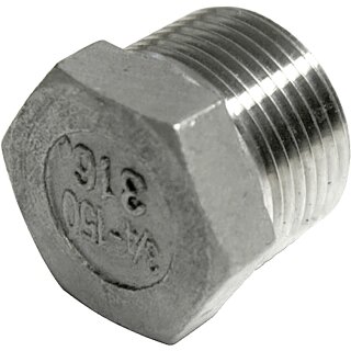 Blindstopfen, Verschlussstopfen 1 Zoll, Edelstahl, lebensmittelecht