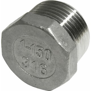 Blindstopfen, Verschlussstopfen  1 1/4 Zoll, Edelstahl, lebensmittelecht