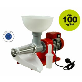 Professionelle elektrische Tomaten-Passiermaschine, Tomaten-Entkerner und Schäler für Tomatenmark, Tomatenpresse Leistung 100 kg/Std.