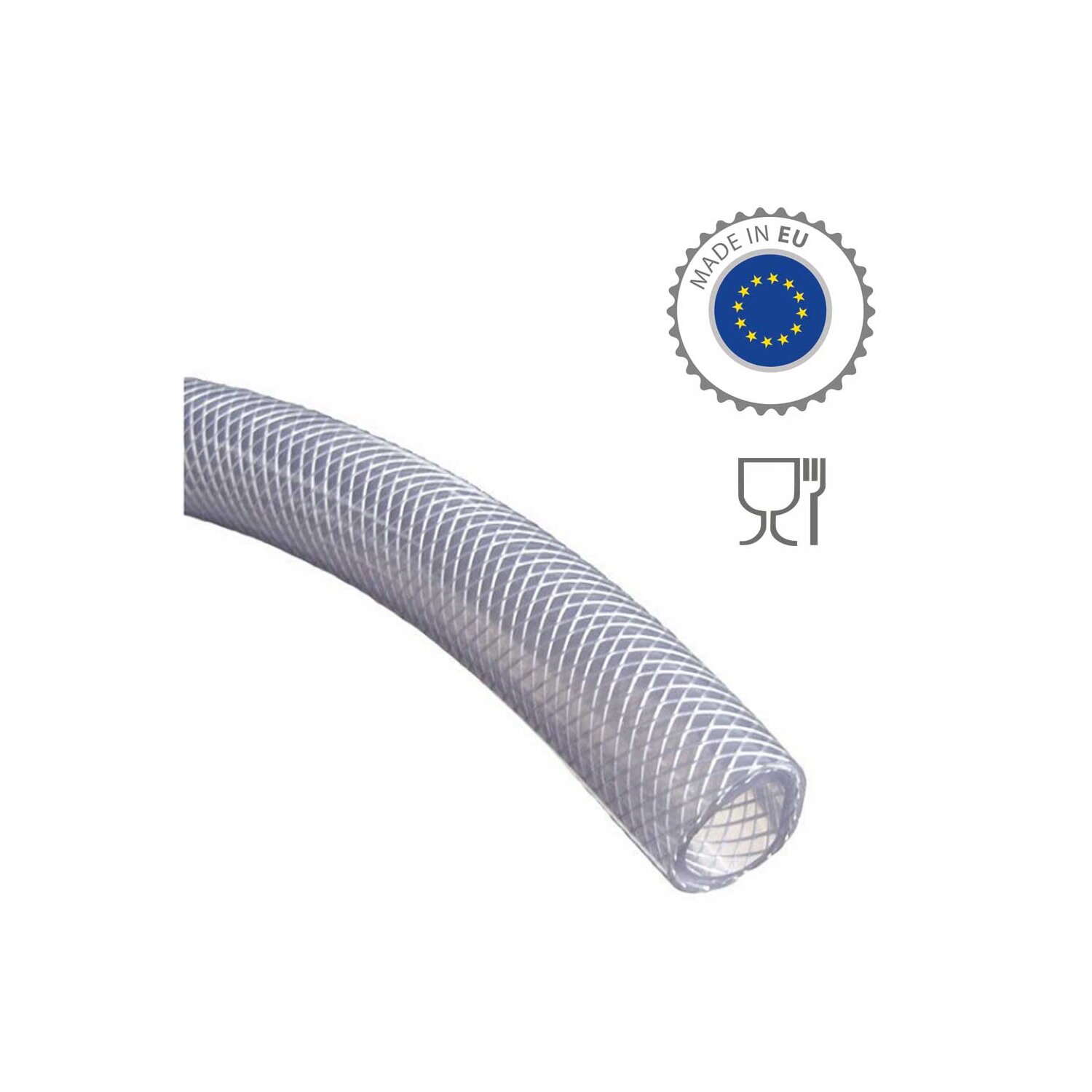 1602-13- 50  Trinkwasser-Schlauch: lebensmittelechter 1/2" Zoll Schlauch, konfigurierbare Länge -  individuelle Meterware (Preis pro 1 Meter!  ggf. im Warenkorb bitte gewünschte Menge eintragen) 	 
		 (Trinkwasserschlauch 1/2 Zoll, 1/2 Zoll Gewebeschlauch, lebensmittelecht)  
	