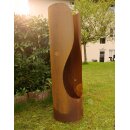 Original Terrassen-Feuerstelle  / Design- Feuersäule   Masaya Corten (Edelrost Rostoptik), Gartenkamin 122cm, echter Cortenstahl (!)