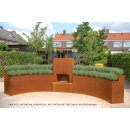 Terrassen-Kamin / Terrassen-Heizung: Gartenkamin  in Rostoptik, Pinacate Corten (Edelrost), inkl. 4 Rollen, echter Cortenstahl (!), Ofenrohr-Anschluss, Kaminofen 150cm,  (Versand kostenlos)*