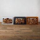 YERD Holzbox  / Hocker aus echtem Corten-Stahl: sehr stabiles Kaminholzregal-Modul 80x50x35cm, Holzlege Rost-Patina,  verschweißtes Stahl-Regal für Feuerholz, stapelbar, sehr verwindungs-steif - zum sitzen geeignet
