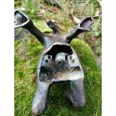 Gartendeko Figur: Bronzefigur Garten, Emil der Hase, Wasserspeier/Brunnen, 11 cm hoch, original Rottenecker Objekt