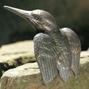 Gartendeko Figur: Bronzefigur Garten,  Eisvogel groß, 15 cm hoch, Flügel offen, original Rottenecker Objekt