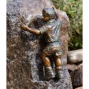 Gartendeko Figur: Bronzefigur Bergsteiger, klassischer Alpinist Malte mini, 21 cm hoch - Kopf nach links gedreht