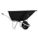 YERD Basics: Einrad-Schubkarre 200 Liter Großmuldenkarre, Hofkarre verzinkt - schwarz