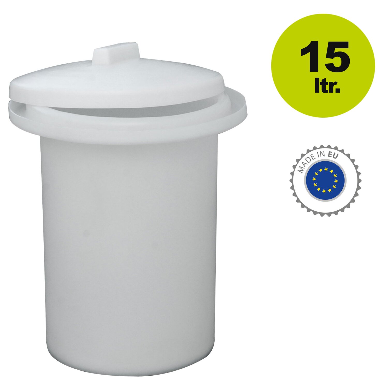 6206  Fischer Sauerkraut-Topf: Gärfass für Sauerkraut / Choucroute, Sauerteig-Bottich ungefärbt weiß,  15 Liter, mit hermetischem Wasserrand 	 
		 (Sauerkrautfass, 15 Liter, Sauerteig-Behälter, Teig-Bottich, réservoir Poolish, réservoir Levain, Weinheimer Qualitätssauer, Detmolder Einstufensauer)  
	