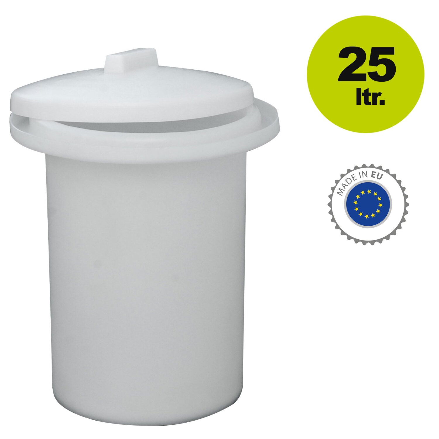 6460  Fischer Sauerkraut-Topf: Gärfass für Sauerkraut / Choucroute, Sauerteig-Bottich ungefärbt weiß,  25 Liter, mit hermetischem Wasserrand 	 
		 (Sauerkrautfass, 25 Liter, Sauerteig-Behälter, Teig-Bottich, réservoir Poolish, réservoir Levain, Weinheimer Qualitätssauer, Detmolder Einstufensauer)  
	