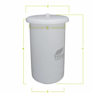 9631 Details:   Fischer Sauerkraut-Topf: Gärfass  für  Sauerkraut / Choucroute, Sauerteig-Bottich, Gemüse Fermenations-Fass,  ungefärbt weiß,  60 Liter, mit hermetischem Wasserrand (Gärglocke) / Sauerkrauttopf, Fermenter Küche, 60 Liter, Sauerkraut zubereiten, Choucroute, Sauerteig-Behälter, Teig-Bottich, réservoir Poolish, réservoir Levain 