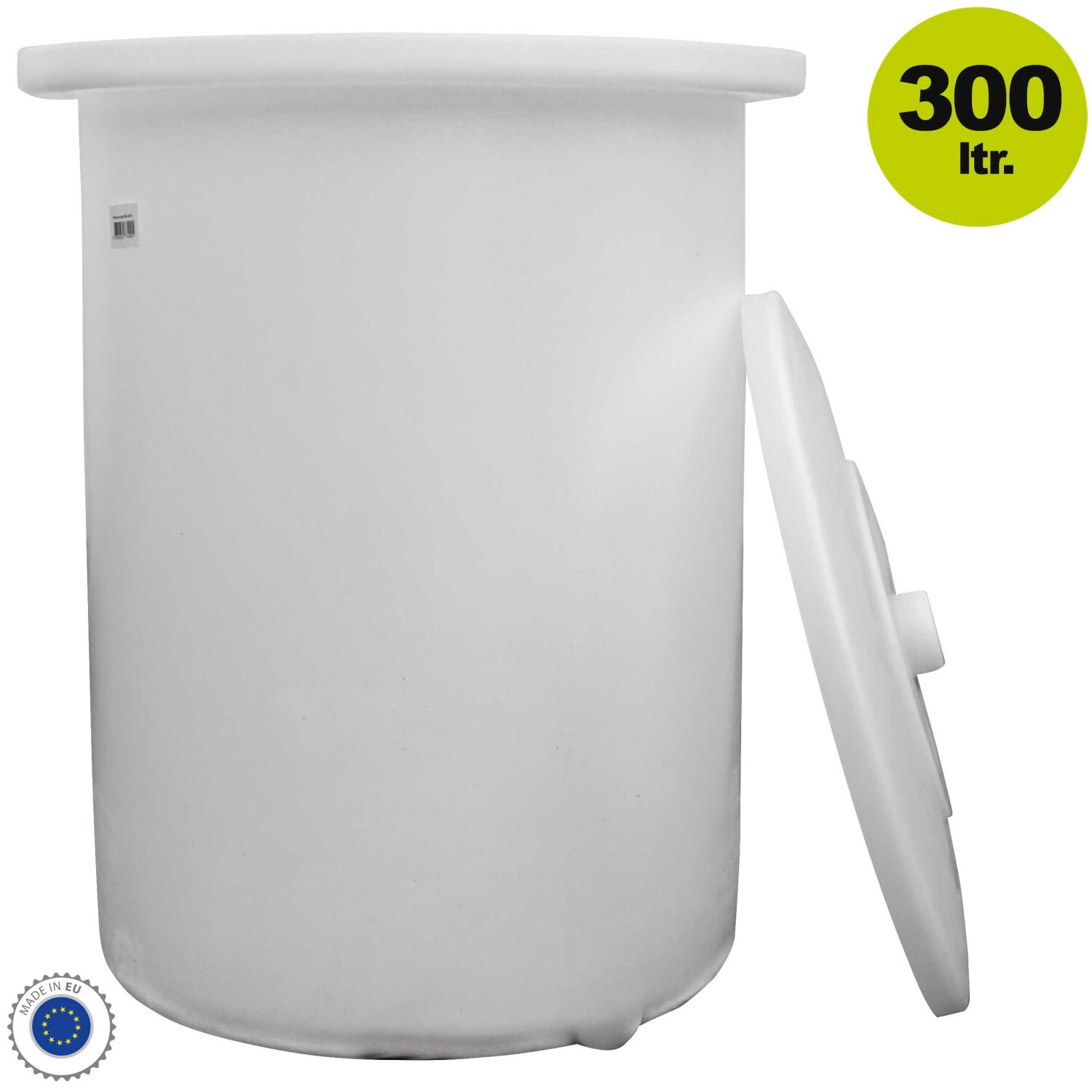 6416  Sauerkraut-Fass / Maischefass / Gärfass / Gärtopf / Teigbehälter 300 Liter, reines lebensmittelechtes PE, mit Wasserrand (Gärglocke), zum fermentieren von Lebensmitteln,  für 180-210 kg frisches Kraut / Choucroute, mit Sauerkraut-Einlegedeckel 	 
		 (Sauerkrauttopf , 300 Liter)  
	