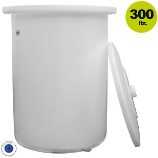 Sauerkraut-Fass / Maischefass / Gärfass / Gärtopf / Teigbehälter 300 Liter, reines lebensmittelechtes PE, mit Wasserrand (Gärglocke), zum fermentieren von Lebensmitteln,  für 180-210 kg frisches Kraut / Choucroute, mit Sauerkraut-Einlegedeckel