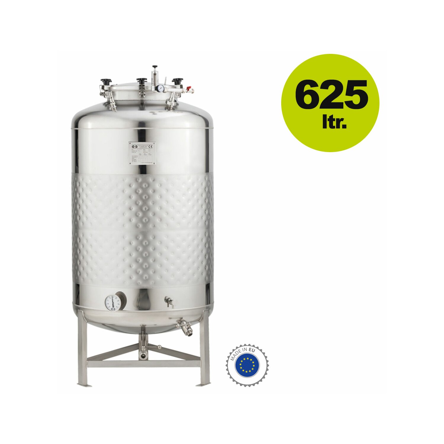 45802-ZKG /  Speidel Drucktank: Edelstahl Bier- und Getränketank 625 Liter FD 2.5 ZKG mit Konusboden, Druckfass bis 2,5 bar (Versand kostenfrei *)