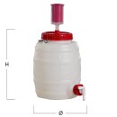 Graf Getränke-Fass 10 Liter rund mit Auslaufhahn NW 15