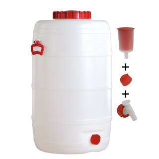 Graf Getränkefass Rund 125 Liter mit Auslaufhahn NW 15 und Gärspund