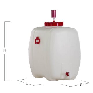 Graf Getränkefass Oval 150 Liter mit Messing Auslaufhahn 3/4 und Gärspund