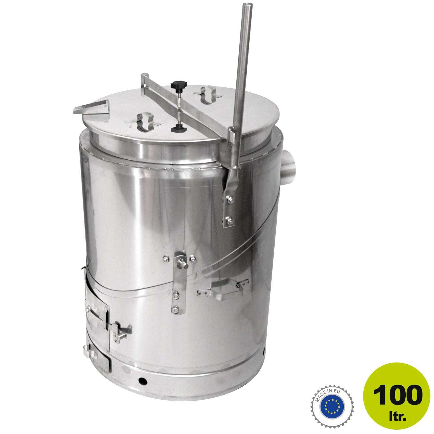 22BP100L  YERD Kochkessel 100 Liter, kippbarer Kochofen / Kartoffeldämpfer  - Futterdämpfer / Gulaschkanone aus Edelstahl, mit Holzfeuerung geschweißt, made in EU (Versand kostenfrei)* 	 
		 (Futterdämpfer, Kochkessel, Brühkessel, Suppenkessel,  Eintopfofen, geschweißt, Schlachtkessel, Dampfkessel, Gulaschkanone, Partykessel, Edelstahl, 100 Liter)  
	