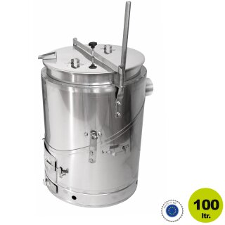 YERD Kochkessel 100 Liter, kippbarer Kochofen / Kartoffeldämpfer  - Futterdämpfer / Gulaschkanone aus Edelstahl, mit Holzfeuerung geschweißt, made in EU (Versand kostenfrei)*