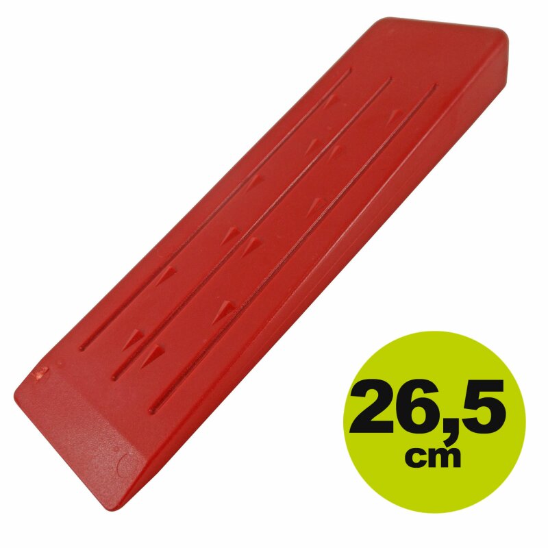 FO1055904A /  YERD Kunststoff Fällkeil "Schwarzwald":  265mm lang, schlagzäh, massives Nylon (Polyamid),  signal-rot durchgefärbt  / Lagerverkauf