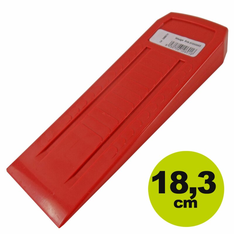 FO01055003 /  YERD Kunststoff Fällkeil "Schwarzwald":  183mm lang, schlagzäh, massives Nylon (Polyamid),  signal-rot durchgefärbt  / Lagerverkauf