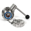 Scheibenventil Eingang NW 50 MT mit Überwurfmutter,...