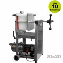 Schichtenfilter: Weinfilter-Maschine, 20x20 Weinfilter für max. 10 Schichten mit Pumpe, 250 l/h, Edelstahl-Gehäuse, fahrbar, inkl. Bypass-Pumpe (versandkostenfrei)*