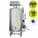 Pasteurisierer: Elektrischer  isolierter Kochkessel  mit Rührwerk, Bier- Braukessel, 200 Liter, 18 kW Heizleistung, 400V, auch zum Einkochen anderer Lebensmittel wie Marmelade, max. 105°C, digit. Temp-Kontrolle, Thermoöl-Erhitzung   (versandkostenfrei)*