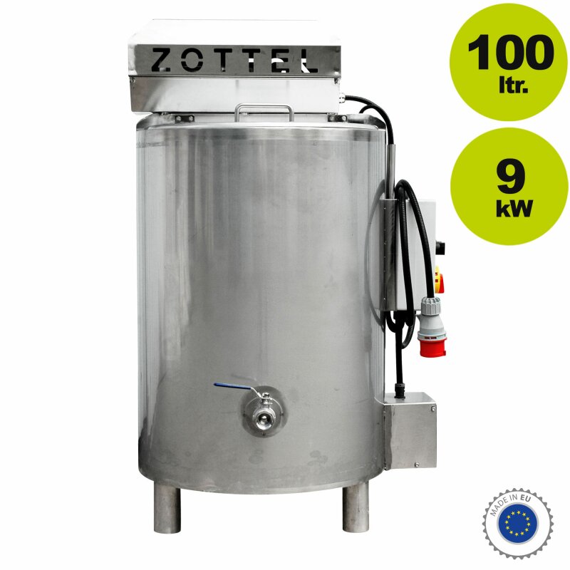 18EK100L /  Pasteurisierer: Elektrischer 100 Liter Kochkessel, Braukessel,  9 kW Heizleistung, Erhitzung mittels Thermoöl (versandkostenfrei)*