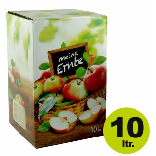 (ab 1,02 EUR - STAFFELPREISE BEACHTEN!) Bag-in-Box Karton  Motiv Apfelsaft "Meine Ernte" 10 Liter ohne Beutel