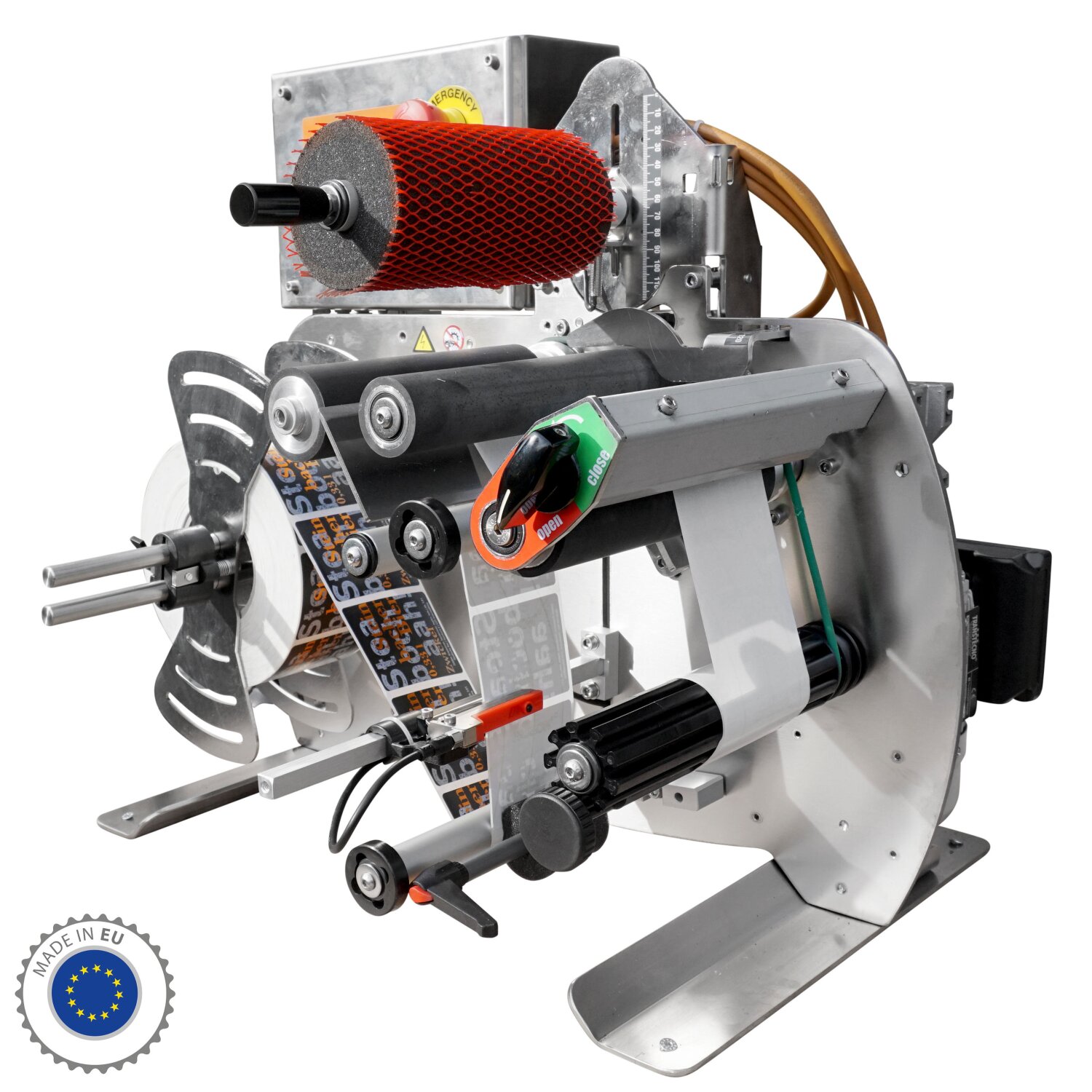 COB3001  Halbautomatischer Flaschen-Etikettierer Easy MEGA12 für zylindrische  Flaschen / Ölflaschen / Dosen,  Flaschen-Ettiketiermaschine auch für weiche PET Flaschen (versandkostenfrei)* 	 
		 (Flaschen-Etikettierer, Flaschen-Etikettiermaschine, rund)  
	