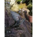 Gartendeko: Bronzefigur Drachenvogel Terrador klein, Wasserspeier/Brunnen, 20 cm hoch