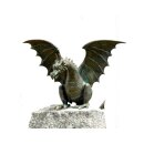 Gartendeko: Bronzefigur Drachenvogel Terrador klein, Wasserspeier/Brunnen, 20 cm hoch